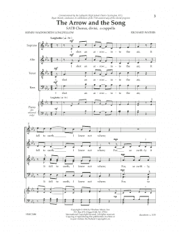 page one of The Arrow And The Song (SATB Choir)