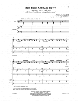 page one of Bile Them Cabbage Down (adapt. James Rodde) (TTBB Choir)