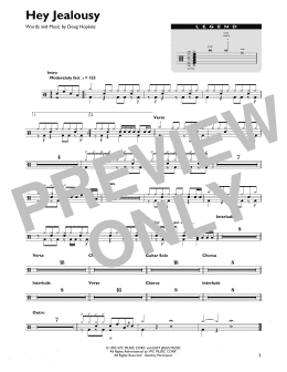 page one of Hey Jealousy (Drum Chart)