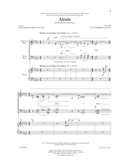 page one of Abide (SATB Choir)