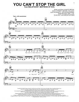 page one of You Can't Stop The Girl (from Disney's Maleficent: Mistress of Evil) (Piano, Vocal & Guitar Chords (Right-Hand Melody))