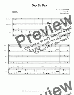 page one of Day By Day (for Brass Quartet and Piano - Alternate Version)