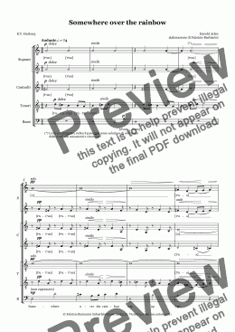 page one of Arlen - Somewhere over the rainbow - Choir
