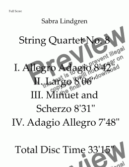 page one of String Quartet No. 8 IV. Adagio Allegro