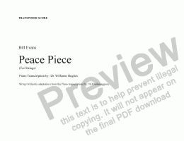 page one of Peace Piece (Transp. score)