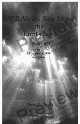 page one of I Will Always Sing About The Lord’s Love (psalm 89)