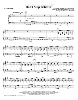 page one of Don't Stop Believin' - Synthesizer (Choir Instrumental Pak)