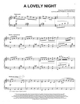page one of A Lovely Night (from La La Land) (Piano Solo)