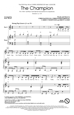 page one of The Champion (feat. Ludacris) (arr. Mac Huff) (2-Part Choir)