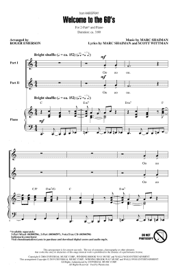 page one of Welcome To The 60's (from Hairspray) (arr. Roger Emerson) (2-Part Choir)