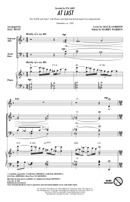 page one of At Last (arr. Mac Huff) (SATB Choir)