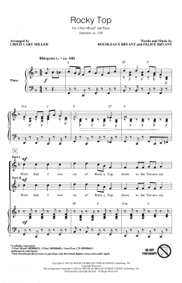 page one of Rocky Top (arr. Cristi Cary Miller) (3-Part Mixed Choir)