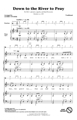 page one of Down To The River To Pray (arr. Audrey Snyder) (SSA Choir)
