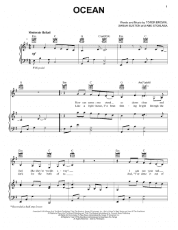 page one of Ocean (Piano, Vocal & Guitar Chords (Right-Hand Melody))