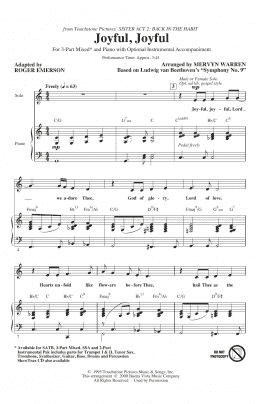 page one of Joyful, Joyful (from Sister Act 2) (arr. Roger Emerson) (3-Part Mixed Choir)