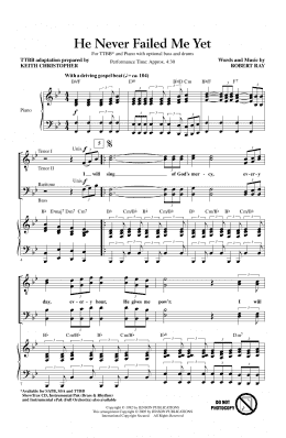 page one of He Never Failed Me Yet (arr. Keith Christopher) (TTBB Choir)