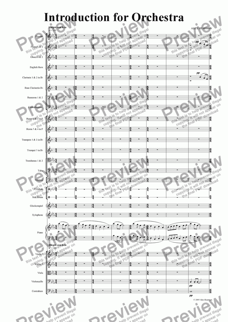 page one of Introduction for Orchestra