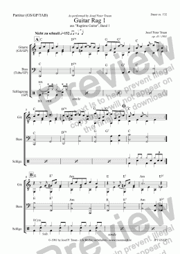 page one of Guitar Rag 1 (GS/GP/TAB/Score & Parts)