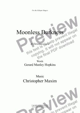 page one of Moonless Darkness (a Carol for Christmas)