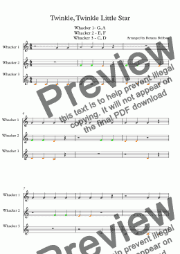 page one of Twinkle, Twinkle Little Star for 8 Notes Diatonic Boomwhackers