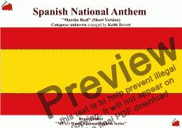 page one of Spanish National Anthem ''Marcha Real'' for Brass Quintet (Short version)
