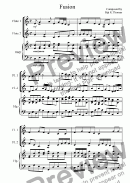 page one of Fusion for flutes and harp