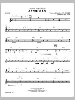 page one of A Song For You (arr. Mac Huff) - Guitar (Choir Instrumental Pak)