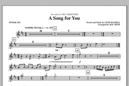 page one of A Song For You (arr. Mac Huff) - Tenor Saxophone (Choir Instrumental Pak)
