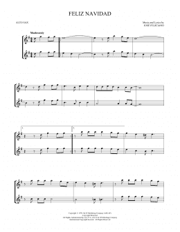 page one of Feliz Navidad (Alto Sax Duet)