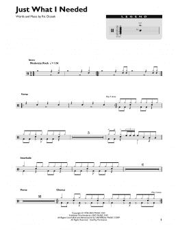 page one of Just What I Needed (Drum Chart)