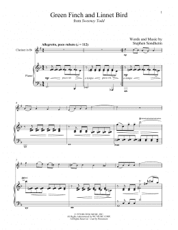 page one of Green Finch And Linnet Bird (from Sweeney Todd) (Clarinet and Piano)