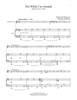 page one of Not While I'm Around (from Sweeney Todd) (Trumpet and Piano)
