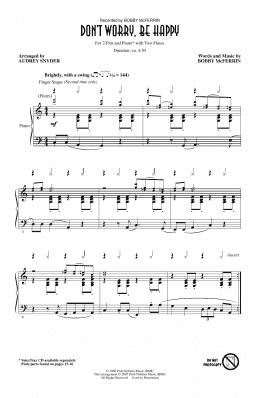 page one of Don't Worry, Be Happy (arr. Audrey Snyder) (2-Part Choir)