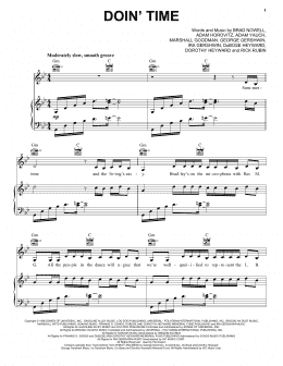 page one of Doin' Time (Piano, Vocal & Guitar Chords (Right-Hand Melody))