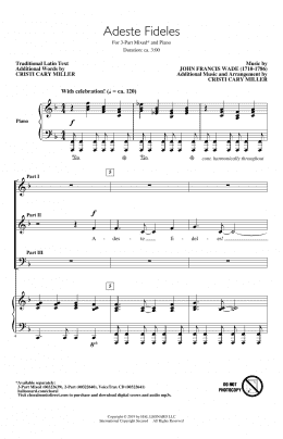page one of Adeste Fideles (arr. Cristi Cary Miller) (3-Part Mixed Choir)