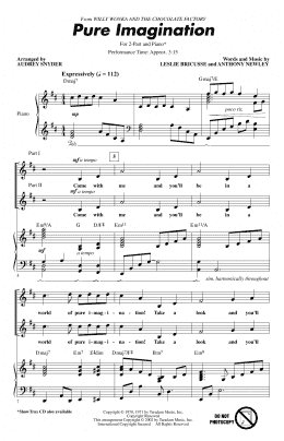 page one of Pure Imagination (from Willy Wonka & The Chocolate Factory) (arr. Audrey Snyder) (2-Part Choir)