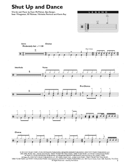 page one of Shut Up And Dance (Drum Chart)