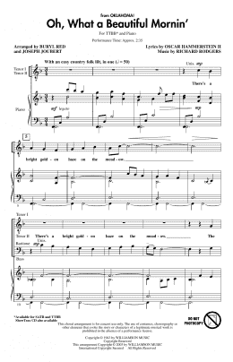 page one of Oh, What A Beautiful Mornin' (from Oklahoma) (arr. Buryl Red & Joseph Joubert) (TTBB Choir)
