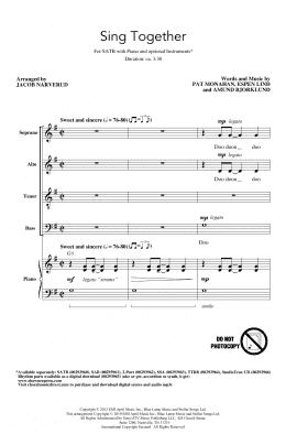 page one of Sing Together (arr. Jacob Narverud) (SATB Choir)