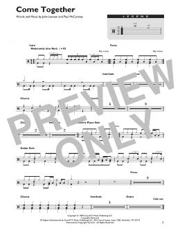 page one of Come Together (Drum Chart)