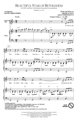 page one of Beautiful Star Of Bethlehem (arr. Keith Christopher) (SAB Choir)