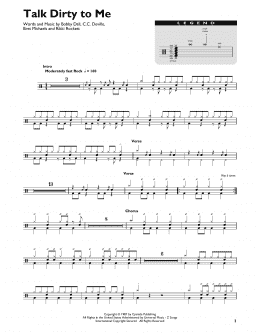 page one of Talk Dirty To Me (Drum Chart)