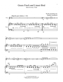 page one of Green Finch And Linnet Bird (from Sweeney Todd) (Flute and Piano)