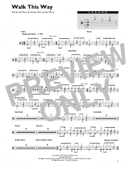 page one of Walk This Way (Drum Chart)