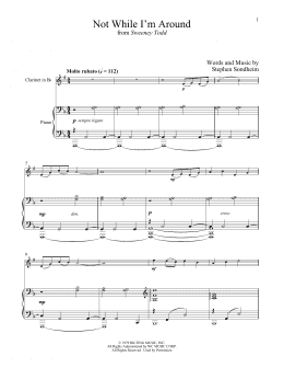 page one of Not While I'm Around (from Sweeney Todd) (Clarinet and Piano)