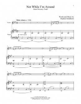 page one of Not While I'm Around (from Sweeney Todd) (Violin and Piano)