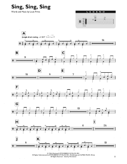 page one of Sing, Sing, Sing (Drum Chart)