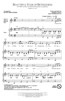 page one of Beautiful Star Of Bethlehem (arr. Keith Christopher) (TTBB Choir)