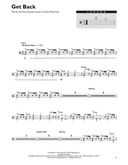 page one of Get Back (Drum Chart)