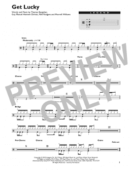 page one of Get Lucky (feat. Pharrell Williams) (Drum Chart)